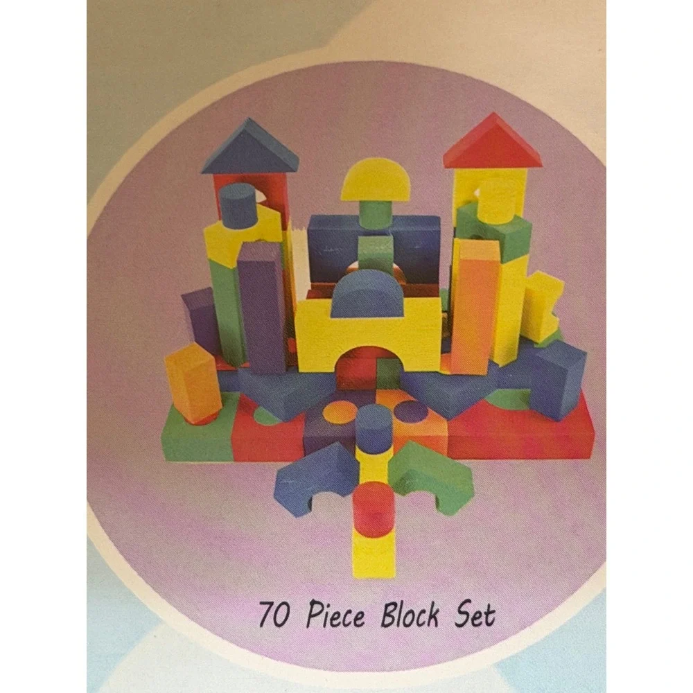 eWonderWorld Wonder Blocks 70 Piece Non-Toxic EVA Foam Building Blocks Set Kids